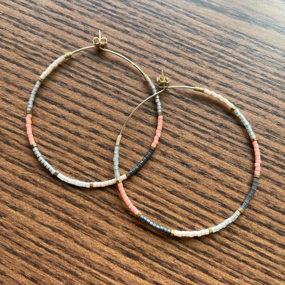 Kui Co. Beaded Hoop Earrings